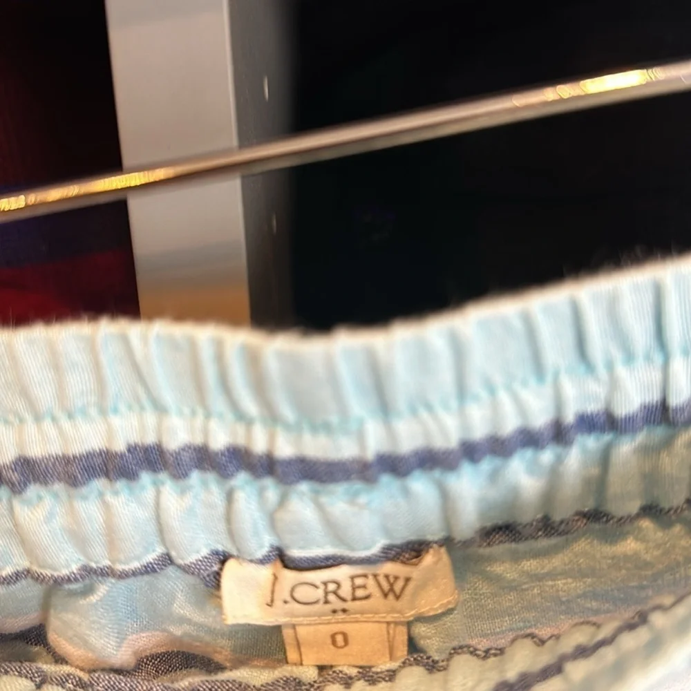 J Crew blue with stripes tie elastic waistband size 0​